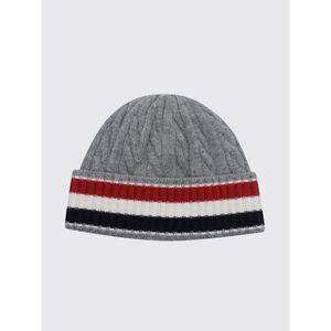 Thom Browne Men Striped Virgin Wool Beanie Thom Browne With Cuff And Logo Flag